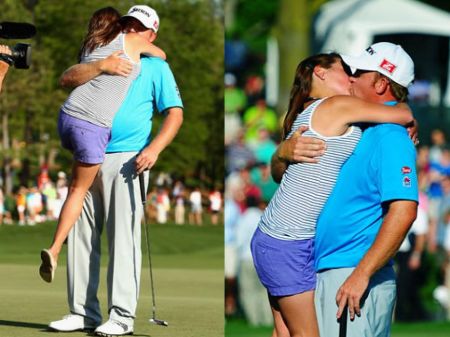 JB Holmes poses a picture with Erica Kalbhin.